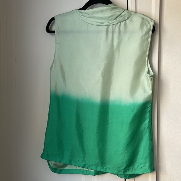 Dries Van Noten Silk Blouse Top Tank Ombre Cowl Neck Size 40 Sleeveless - Picture 6 of 7